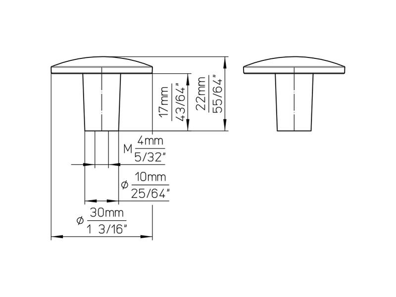 Meubelknop Zwart metaal rond 30mm