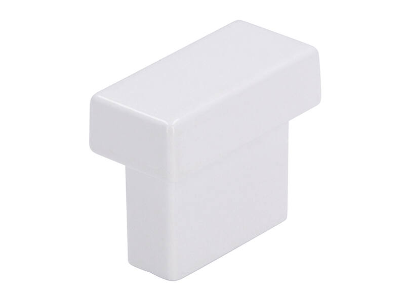 Meubelknop Wit metaal rechthoek 29x14mm