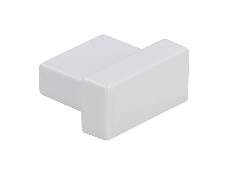 Meubelknop Wit metaal rechthoek 29x14mm