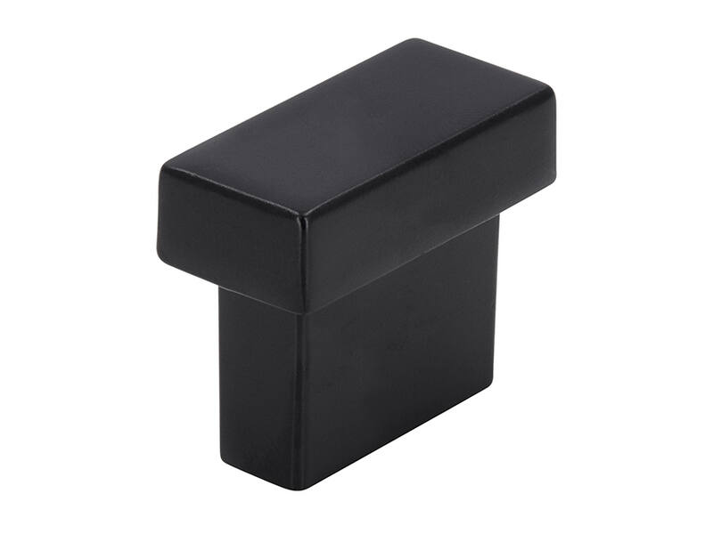 Meubelknop Zwart metaal rechthoek 29x14mm