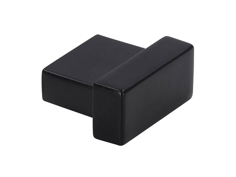 Meubelknop Zwart metaal rechthoek 29x14mm