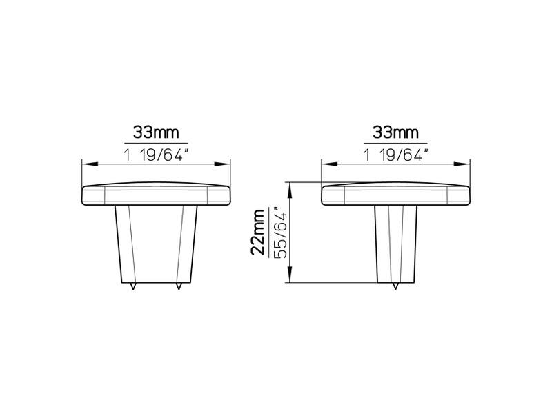Meubelknop Zwart metaal Vierkant 33X33X22mm