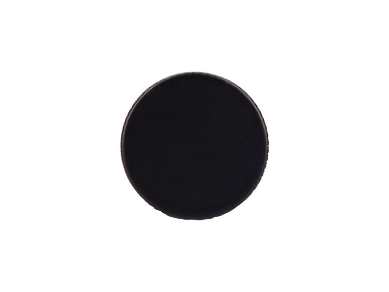 Meubelknop Zwart aluminium Geribbeld rond 24mm