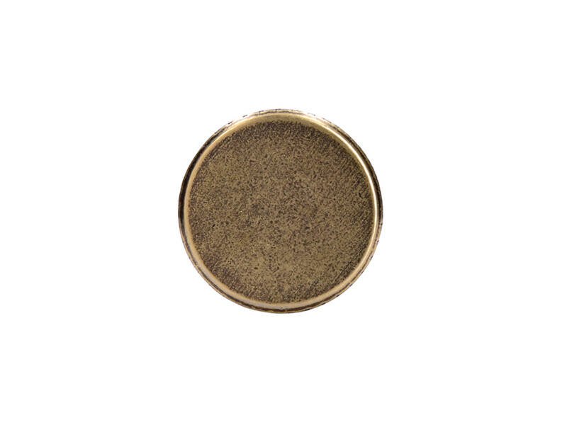 Meubelknop Antiek messing Geribbeld rond 16mm