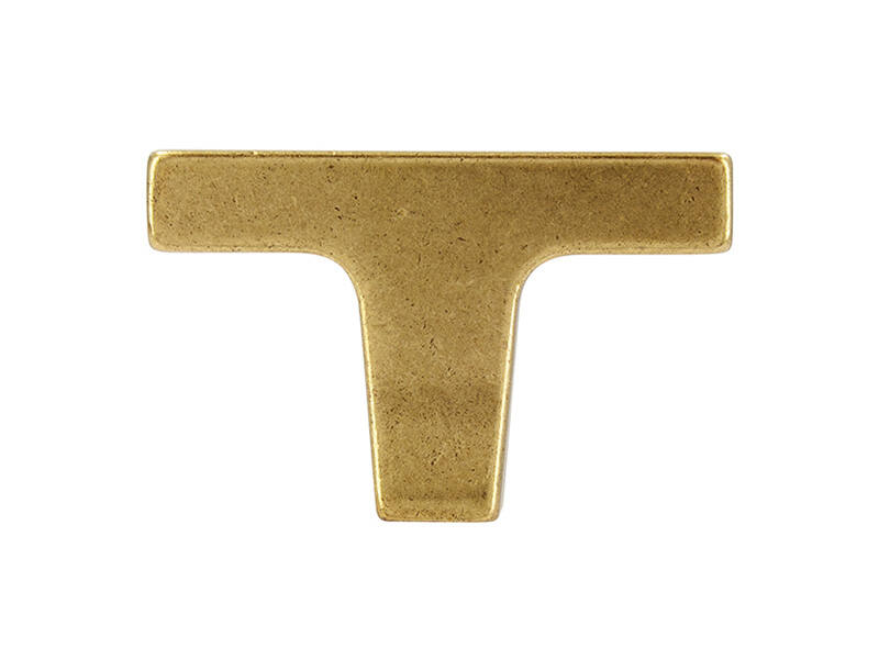 Meubelknop Antiek messing T-model Trompet 48mm