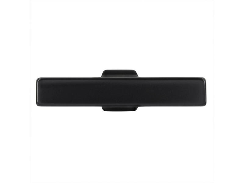 Meubelknop Zwart metaal T-model Trompet 48mm