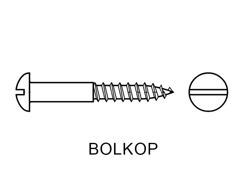 Houtschroeven Nikkel Bolkop zaagsnede 4 x 20 mm
