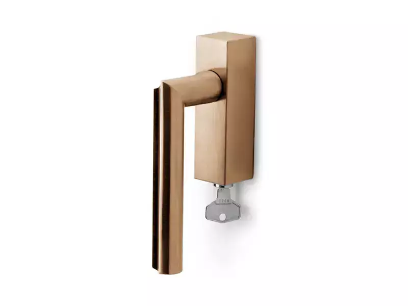 Draaikiep raamkruk Licht brons PVD David Rockwell Eclipse DR102-DKLOCK Links Afsluitbaar