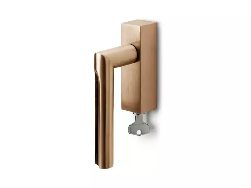 Draaikiep raamkruk Licht brons PVD David Rockwell Eclipse DR103-DKLOCK Links Afsluitbaar