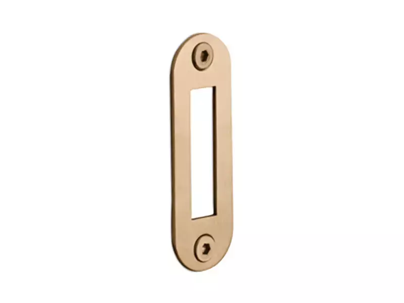 Sluitplaat Kastslot Licht brons PVD LBSPAK 24x70mm - afgerond