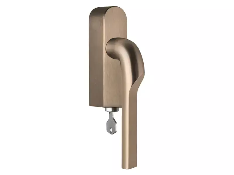 Draaikiep raamkruk PVD licht brons Formani Gensler Rivio GL100-DKLOCK-O links