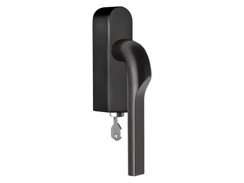 Draaikiep raamkruk Mat zwart PVD Formani Gensler Rivio GL100-DKLOCK-O links