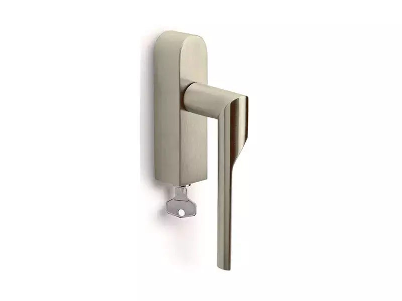 Draaikiep raamkruk Champagne PVD Gensler Rivio GL101-DKLOCK-O links