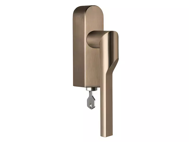 Draaikiep raamkruk PVD licht brons Formani Gensler Rivio GL101-DKLOCK-O links