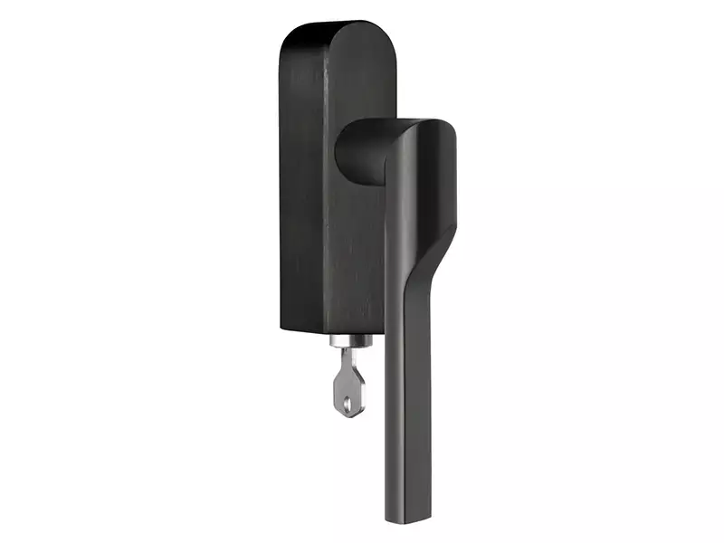 Draaikiep raamkruk Mat zwart PVD Formani Gensler Rivio GL101-DKLOCK-O links