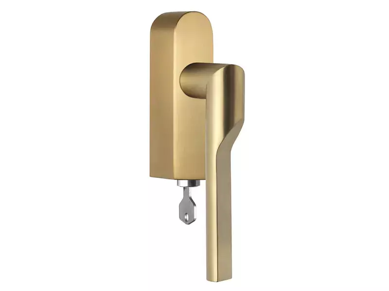 Draaikiep raamkruk Mat goud PVD Formani Gensler Rivio GL101-DKLOCK-O links