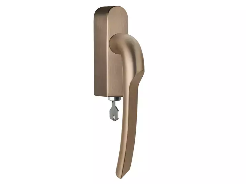 Draaikiep raamkruk PVD licht brons Formani Gensler Rivio GL102-DKLOCK-O links