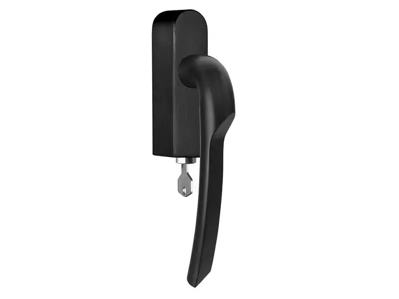Draaikiep raamkruk Mat zwart PVD Formani Gensler Rivio GL102-DKLOCK-O links