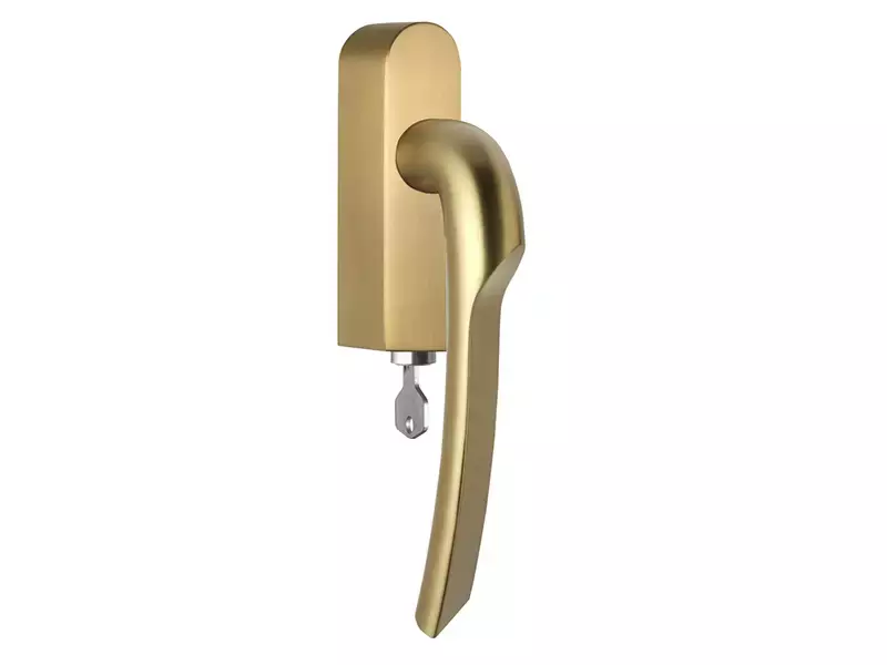 Draaikiep raamkruk Mat goud PVD Formani Gensler Rivio GL102-DKLOCK-O links