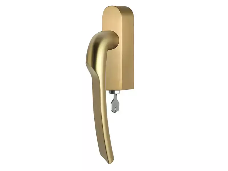 Draaikiep raamkruk Mat goud PVD Formani Gensler Rivio GL102-DKLOCK-O rechts