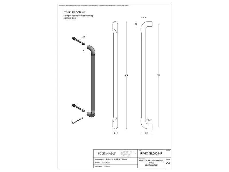 Deurgreep Champagne PVD Gensler Rivio GL500NP