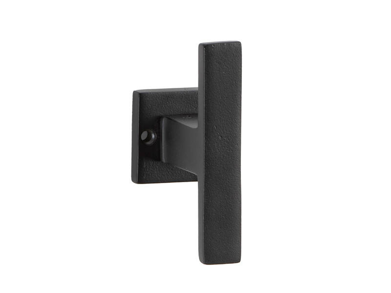 Deurkruk Zwart Verve T-model 100mm op vierkante geveerde krukrozet