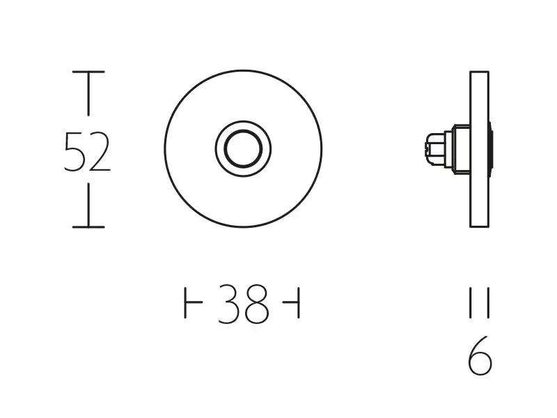 Beldrukker rond 52 mm gepolijst RVS – Formani Basics LB50