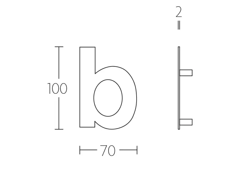Huisletter B mat RVS 77 mm – Formani Basics LBHN100-B