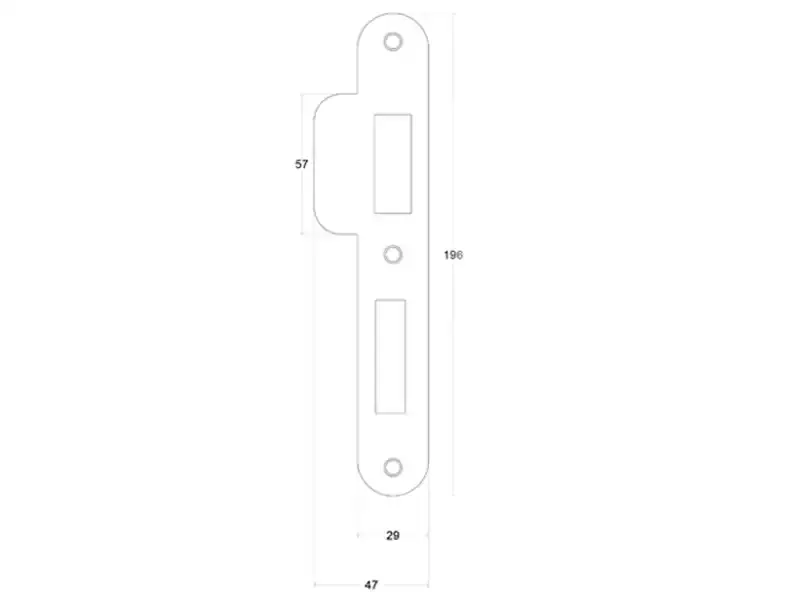 Sluitplaat RVS LBSP-Y72 voor veiligheidslot PC72