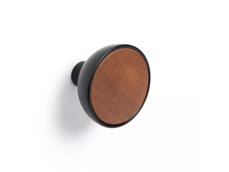 Meubelknop Walnoot en Zwart Combi 45mm
