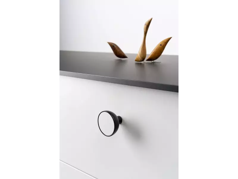 Meubelknop Walnoot en Zwart Combi 45mm