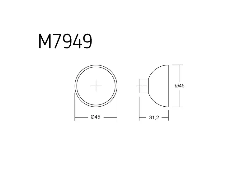 Meubelknop Walnoot en Zwart Combi 45mm