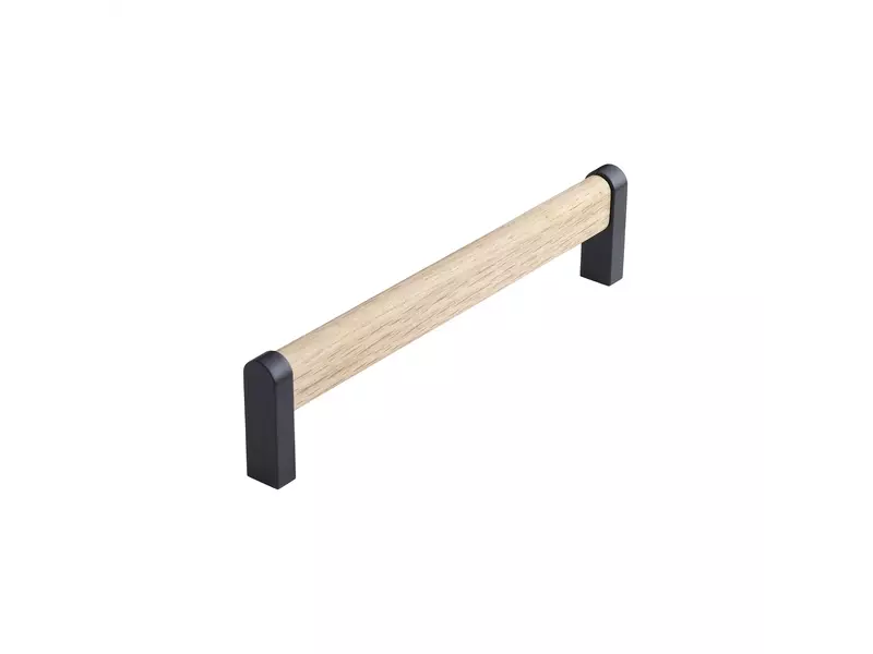 Meubelgreep Eikenhout en Zwart Crossing hoh 160mm