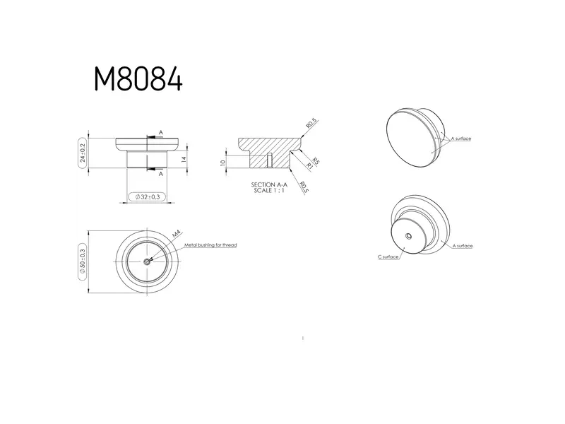 Meubelknop Eiken Circle 50mm
