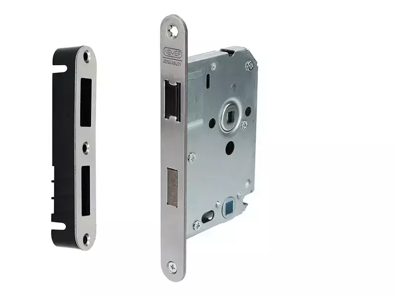 Nemef Insteek magneet Wc-badkamerslot WC63 RVS 1255/77 Doornmaat 50mm, 1200 serie