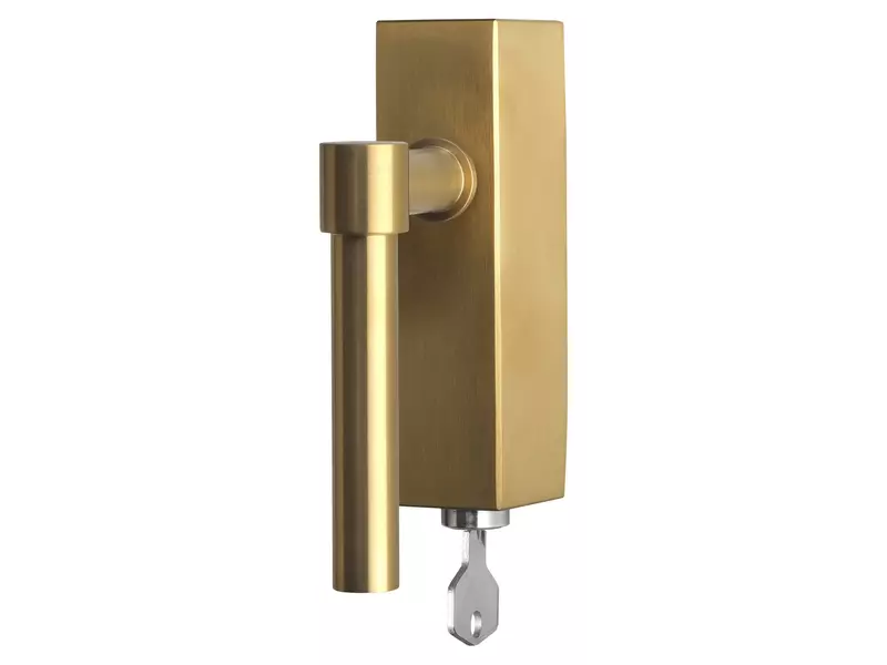 Draaikiep raamkruk Mat goud PVD One Piet Boon PBL15- DKLOCK Afsluitbaar 124mm