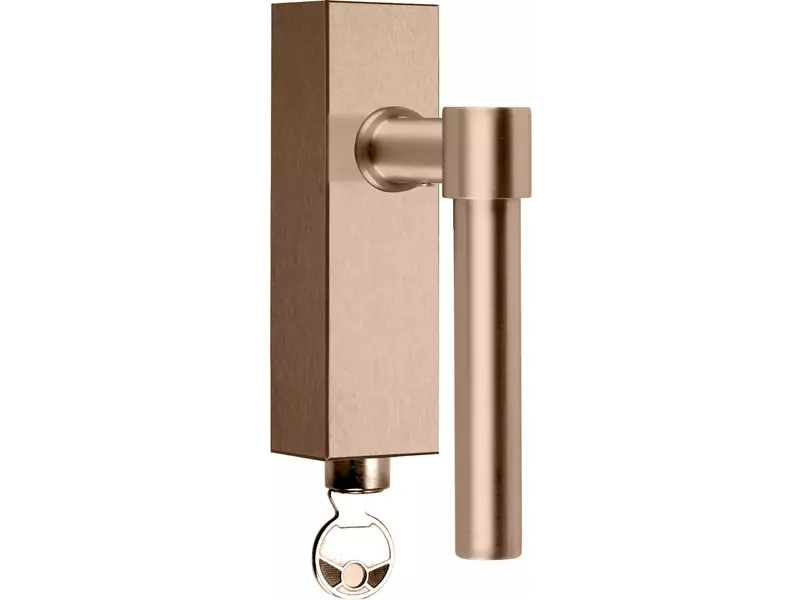 Draaikiep raamkruk PVD licht brons One Piet Boon PBL15- DKLOCK Afsluitbaar 124mm