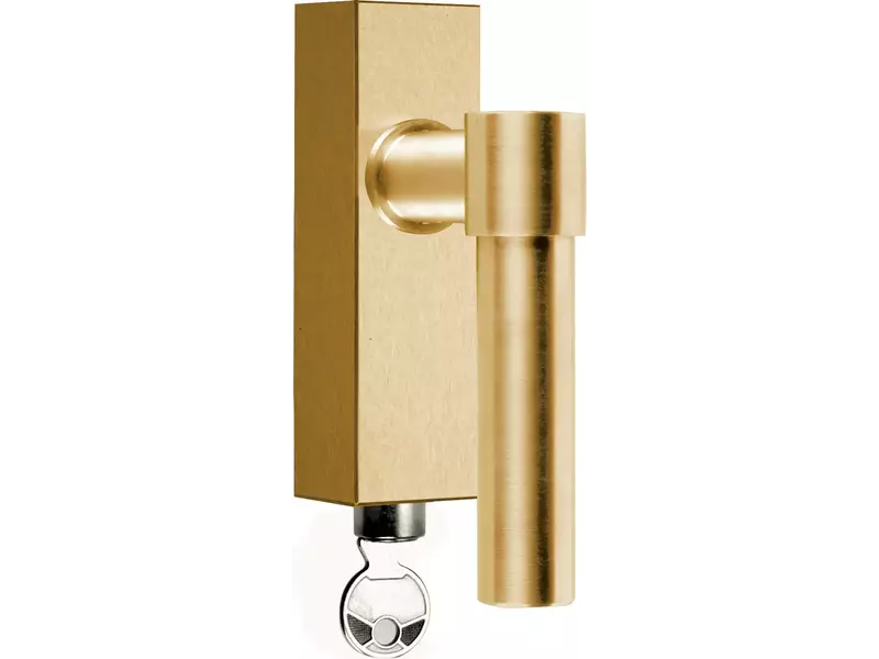 Draaikiep raamkruk Mat goud PVD One Piet Boon PBL20- DKLOCK Afsluitbaar 121mm