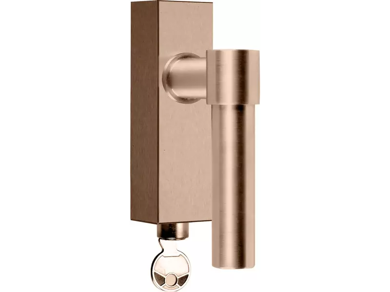 Draaikiep raamkruk PVD licht brons One Piet Boon PBL20- DKLOCK Afsluitbaar 121mm