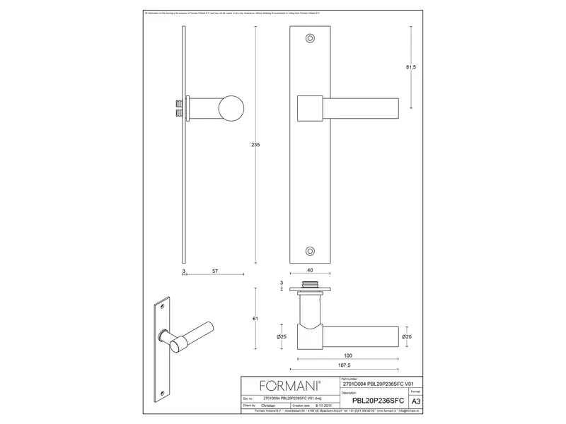 Deurkruk op schild Mat zwart One Piet Boon PBL20P236SFC