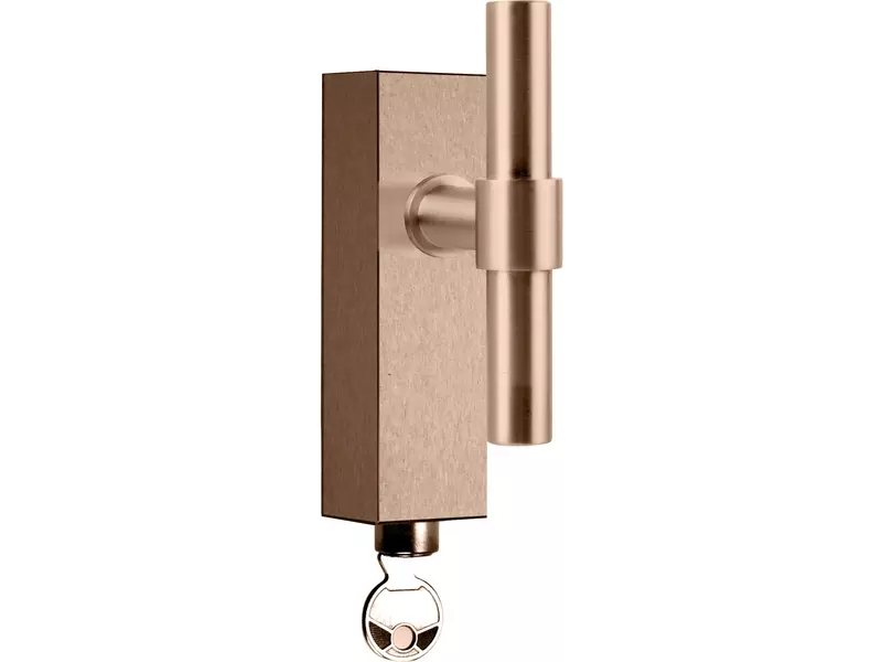 Draaikiep raamkruk PVD licht brons One Piet Boon PBT15- DKLOCK Afsluitbaar 119mm