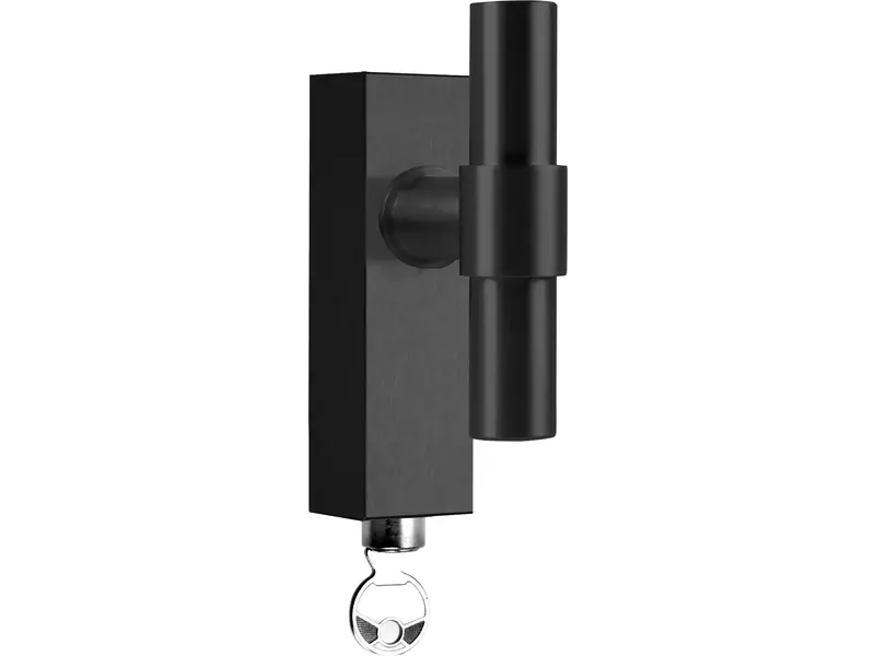 Draaikiep raamkruk Mat zwart PVD One Piet Boon PBT20- DKLOCK Afsluitbaar 119mm
