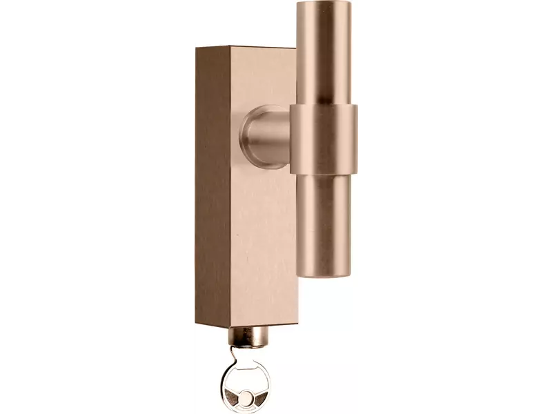 Draaikiep raamkruk PVD licht brons One Piet Boon PBT20- DKLOCK Afsluitbaar 119mm