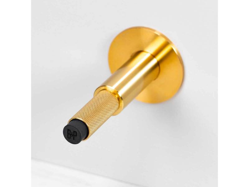 Deurstop wand Cross Messing diamond-cut 96mm
