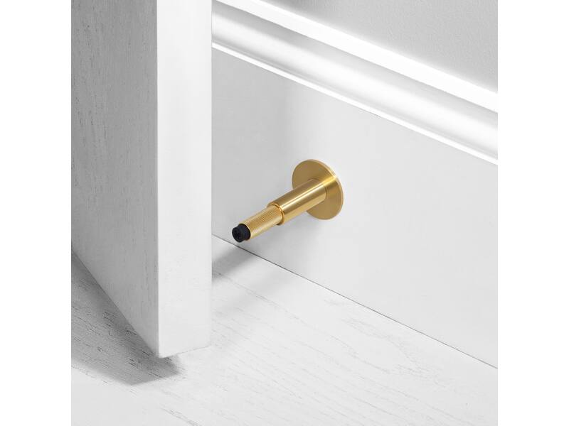 Deurstop wand Cross Messing diamond-cut 96mm