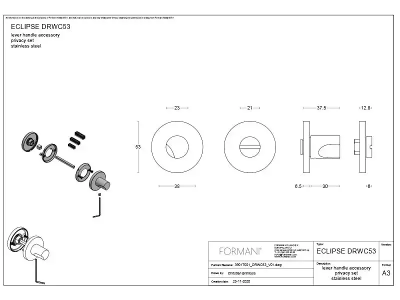 WC-sluiting RVS David Rockwell Eclipse DRWC53 rond 53mm
