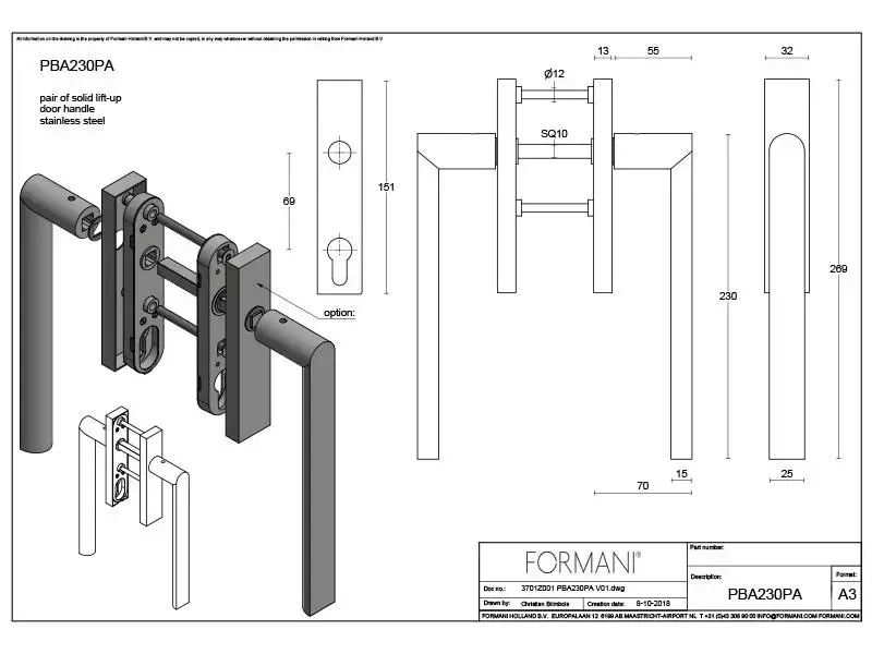 Hefschuifdeurbeslag Zwart PVD Arc Piet Boon PBA230PAY PC69