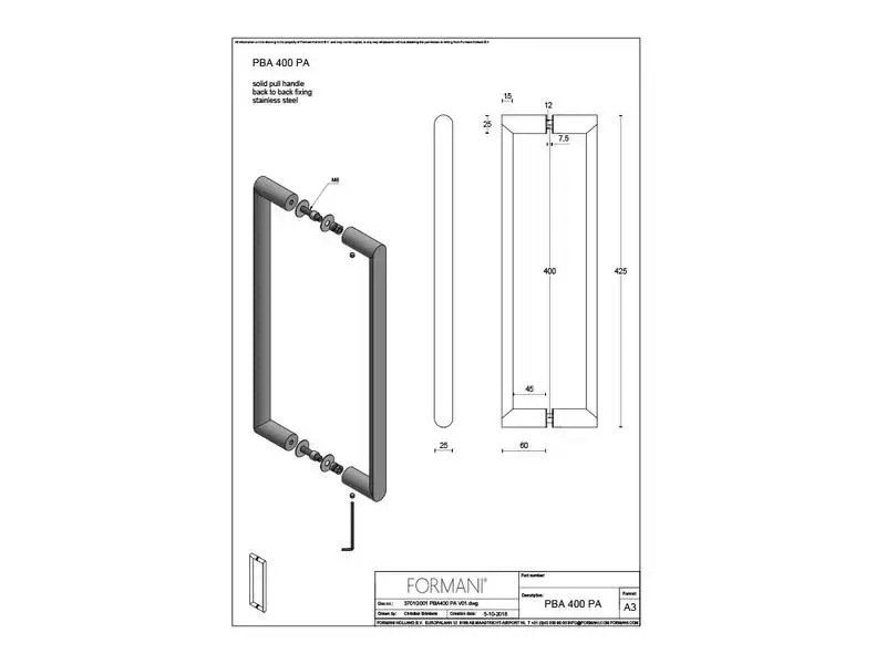 Deurgreep Licht brons PVD Formani Piet Boon Arc PBA400PA