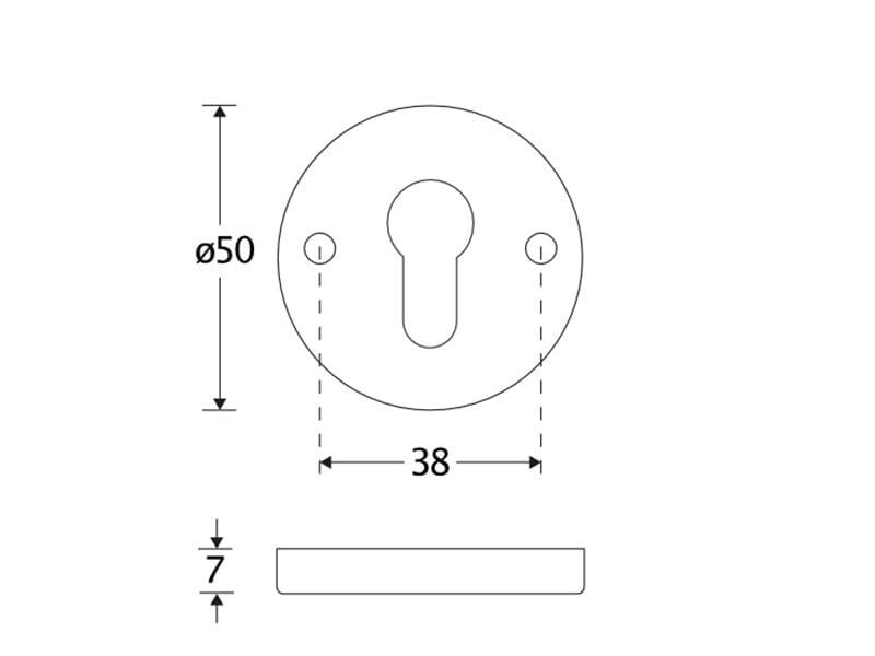 Profielcilinderrozet Mat nikkel rond opschroevend 50mm