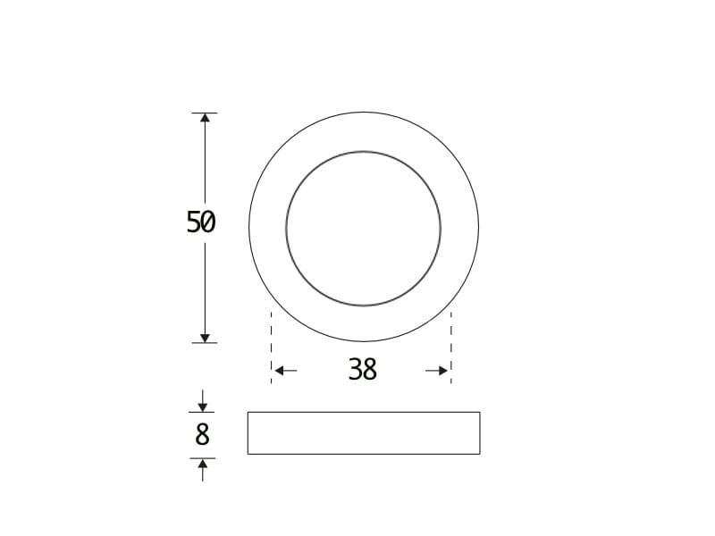 Blindrozet Mat nikkel Overschroef rond 50mm